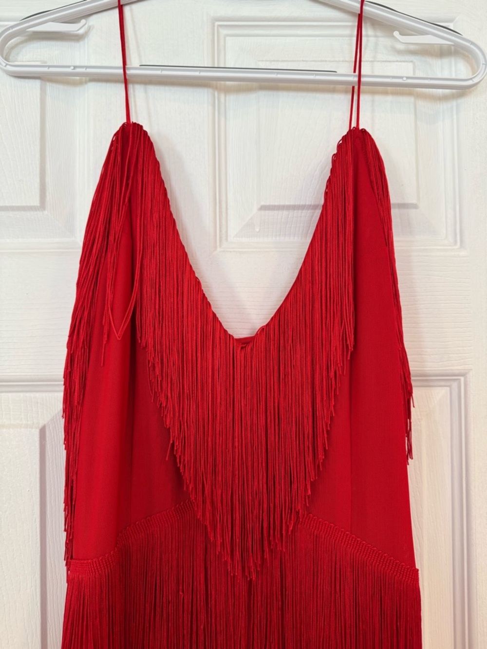 Meshki Red Fringe Spaghetti-Strap Mini Dress - Picture 5 of 6